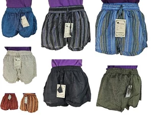 Pantalones Cortos de Playa Elásticos Ligeros Algodón Hippy Media Cúpula Pantalones Yoga Salón HP7 - Imagen 1 de 29