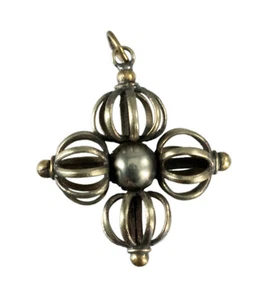 Pendentif Double Vajra Dorje tibétain - Amulette Bouddhiste # L9 1132 - Picture 1 of 3