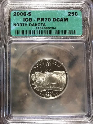 2006 S 25C North Dakota State Quarter PR70DCAM  ICG - Image 1 of 2