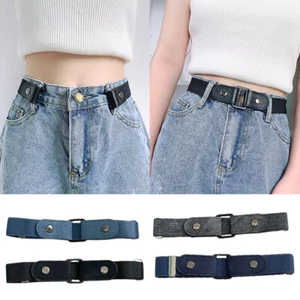Stretch Elastic Waist Band Invisible Belt Buckle-Free Belts for Unisex Jean - Picture 1 of 16
