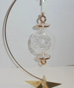 Waterford Marquis Winter Celebrations Etched Crystal Ornament with Stand - Picture 1 of 8