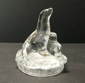 RCR Royal Crystal Bergrobbe mit Welpe Kristall Figur Italien - Bild 1 von 8