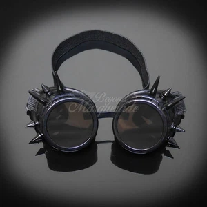 Steampunk Goggles Spike Black Costume Cosplay Halloween Costume Eye Mask Props - Picture 1 of 6