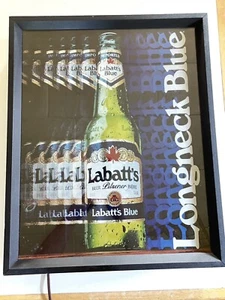 Vintage Labatt Longneck Blue Beer Pub Bar Display Advertising Sign 18x15” - Picture 1 of 10