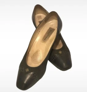Scarpe Tacco Basso 5 cm in pelle blu nr 37.5 VALLEVERDE vintage Comode x Signora - Imagen 1 de 8