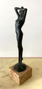 vintage SCULTURA BRONZO GUIDO MARIANI BALLERINA DONNA 27 CM italia firmata - Picture 1 of 11