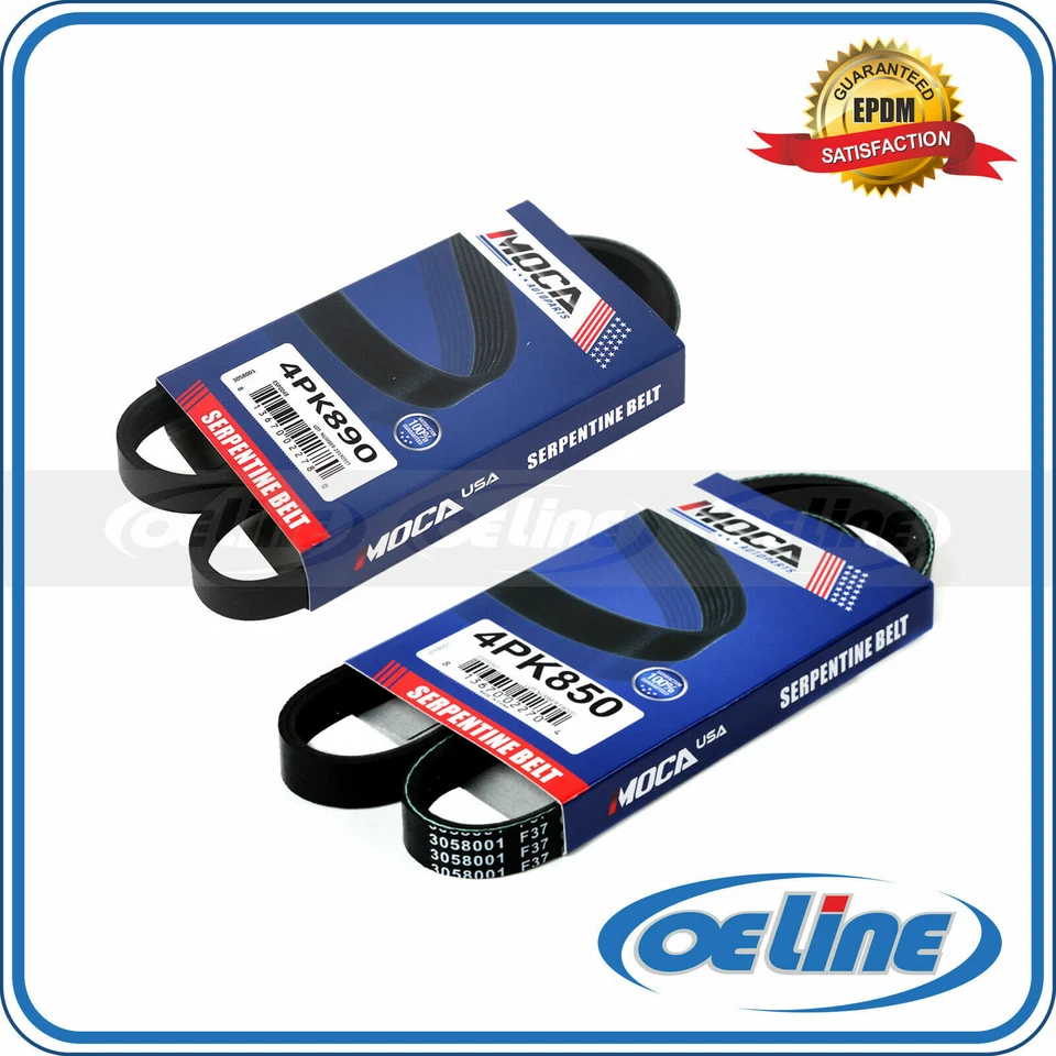 Juego de correas de transmisión alternador AC EPDM para Hyundai Elantra 2007-2012 2,0 L 2 piezas Foto 1 de 4