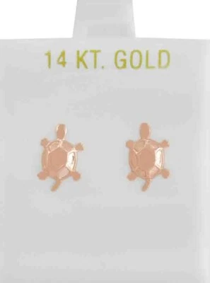 PENDIENTE TORTUGA ORO ROSA 14K - NUEVO CON ETIQUETA Y CAJA DE REGALO GRATIS Foto 1 de 4
