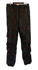 EPTM. The Perfect Example Black Pant Red Bungee Jogger Men Large 34 Hip Hop Goth - Picture 1 of 16