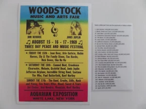 Woodstock 50th Anniversary, Peace, Love & Music, Psychedelic, Line-Up Post Card - Bild 1 von 9