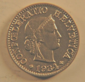 1934 Confederatio Helvetica - 5 Rappen - Picture 1 of 2