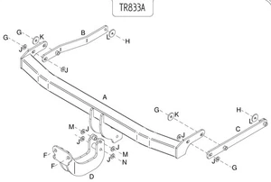 Barra de remolque con brida fija Towtrust para Renault Megane Hatchback 2002 a 2009 - Imagen 1 de 8
