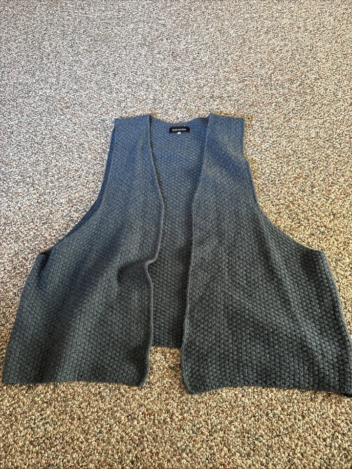 Women’s Eskandar Blue Textured Oversize Wool Open Vest OS Soooo Soft!! - Image 1 of 3