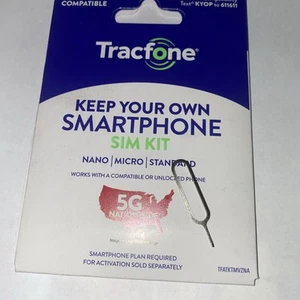 B Tracfone KYOP Eject Pin Keep Your Own Phone Sim Card 3/1 Kit CDMA Cell Phone - Picture 1 of 4