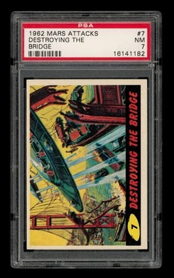 Mars Attacks Set-Break 1962 #7 Destroying The Bridge PSA 7 casi nuevo Foto 1 de 3