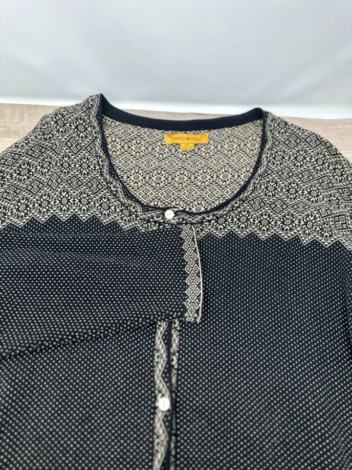 Cárdigan mujer April Cornell botones delanteros talla 2XL negro y dorado manga larga Foto 1 de 4