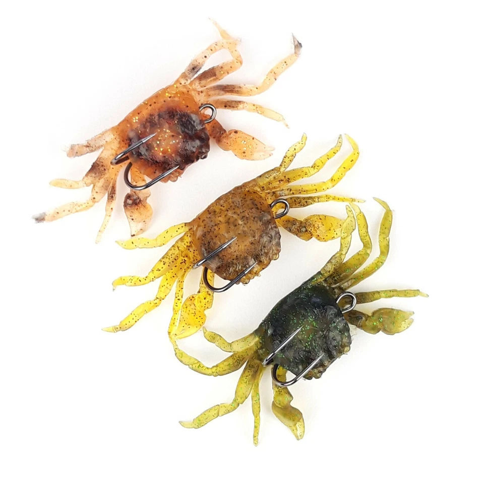 TOPSELLER! 3er Set GUMMIKRABBEN 10cm/33g Krebs Dorsch Angel Meeresköder Pilker - Bild 1 von 1