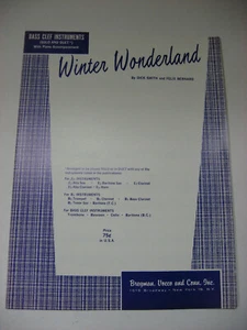 Dick Smith Felix Bernard Winter Wonderland Sheet Music Trombone Cello Bassoon - Picture 1 of 4