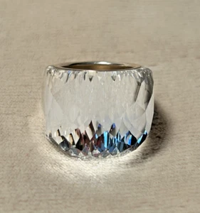 Swarovski Crystal Nirvana Ring Clear Sz 52 or 5.5 Swan Signed - Picture 1 of 7