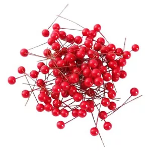 100PCS Artificial Holly Berries Xmas Wreaths Fake Fruit Plastic for Christmas... - Picture 1 of 6