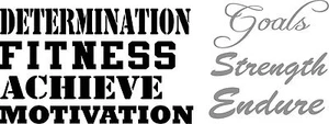 Palabras grandes de fitness motivacional - determinación, objetivos fuerza gimnasio calcomanía de vinilo - Imagen 1 de 4