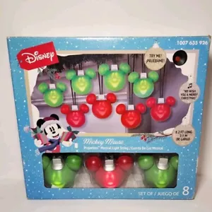 Disney Christmas Mickey Mouse Projection 8 Musical Light String Length 8.2 ft - Picture 1 of 5