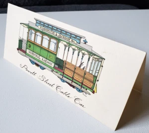 Vintage POWELL STREET CABLE CAR San Francisco Art Card - Picture 1 of 3