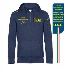 Felpa full zip 118 ecg SOCCORSO SANITARIO 118 abbigliamento - Imagen 1 de 3
