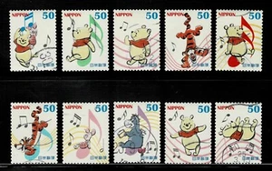 Japan 2013 Disney Winnie the Pooh 50Y Complete Used Set of 10 Sc# 3521 a-j - Picture 1 of 1