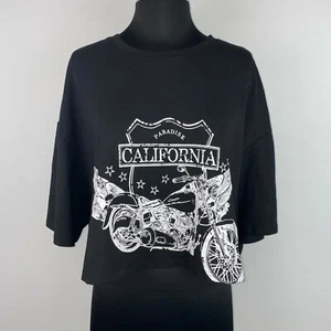 Shein Curve Womens 4XL Plus Size Paradise California Motorcycle Crop Tee AU - Picture 1 of 12