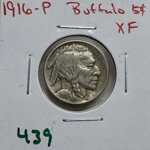 1916-P Buffalo Nickel 5c XF Extra Fine Cover