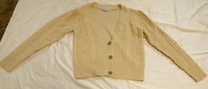 Absolutely Famous Tan Colored 3-Button Cardigan Sweater- Women's Size S - Picture 1 of 23