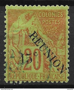 TIMBRE REUNION TYPE ALPHEE DUBOIS 20c SURCHARGE N° 30 OBLITERATION LEGERE - Imagen 1 de 1