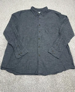 Saddlebred Mens Shirt Extra Large Grey Long Sleeve Button Up Vertical Striped - Picture 1 of 8