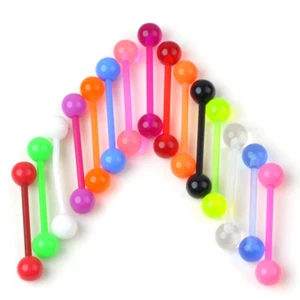 Tongue Bar Bars Ear New Eyebrow Nipple Tragus  Steel Free Barbell Piercing 3 Mix - Picture 1 of 5