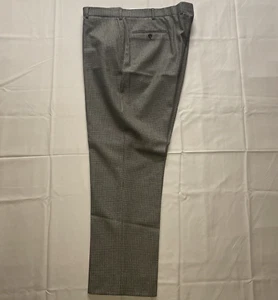 Vtg BROOKS BROTHERS Plain Front Wool Brown Check Pants Trousers 44 / 32 - Picture 1 of 9