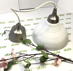 Vintage IKEA Atomic White Ceiling Pendant Light Fixture 10" wide - Picture 1 of 8