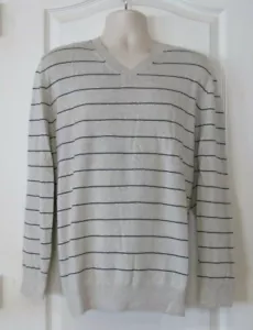 NAUTICA Long Sleeve V-neck Men's Sweater Oatmeal Heather Men's Sz XL NWT $59 - Picture 1 of 3