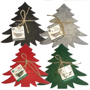 4er Set Besteckhalter Tannenbaum 19x18cm Weihnachten Tisch Feier Essen Deko - Bild 1 von 5