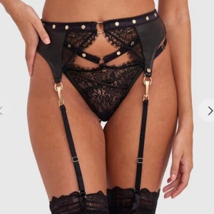 Bras n things 'Vamp Giddy Up' g String & suspender Black - size 12 - Picture 1 of 8