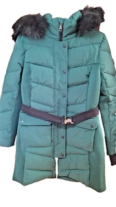 Michael Kors Detachab Fx Fur Collar/Hood Puffer Coat Emerald BRAND NEW W/TAG Mdm - Picture 1 of 15