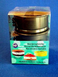 Juego de sartén mini Springform de 3 piezas Wilton, 4 pulgadas de diámetro, nuevo en paquete - Imagen 1 de 4