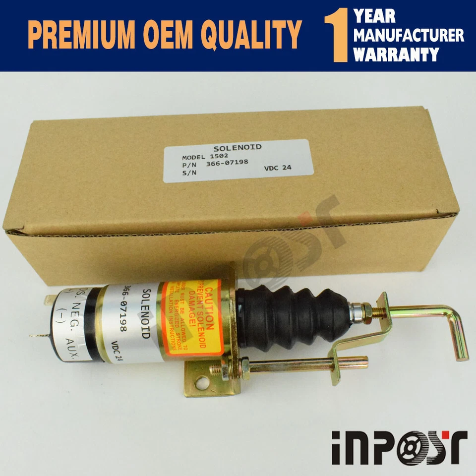 INPOST New 366-07198 24V Fuel Shut  Down Stop Solenoid For Lister Petter - Image 1 of 4