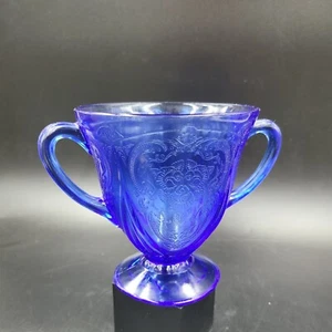 RARE Royal Lace Sugar Cobalt Blue Depression Glass Hazel Atlas - Picture 1 of 5