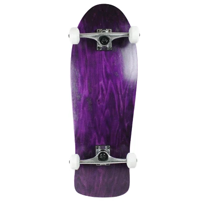 Moose Skateboards Old School 10" x 30" manchado púrpura monopatín en blanco completo Foto 1 de 4