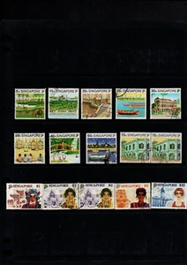 STAMPS SINGAPORE 1990/1991 TOURISM SET OF 13 STAMPS SG 624/636 INC 2 PRS USED - Picture 1 of 1
