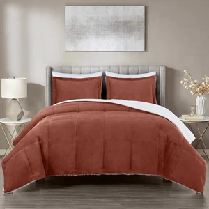 Ultra-Soft Micromink Sherpa King Size Comforter Set with 2 Pillow Shams - Terrac - Picture 1 of 9