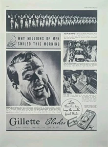 1937 Vintage Gillette Druck Werbung Ridgid Klinge Inspektion im Werk - Bild 1 von 1