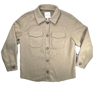Avec Les Filles Womens M Shacket Brown Heavy Shirt Jacket Anthropologie Viscose - Picture 1 of 11
