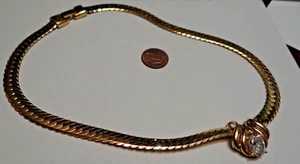 Necklace Goldtone NAPIER Large Swarovski - Picture 1 of 3